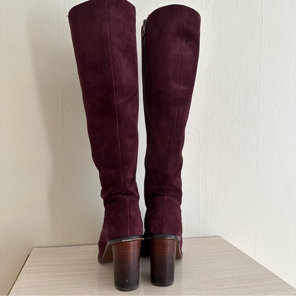 Coach Oxblood Suede Leather Knee Boot - Picture 2 of 6